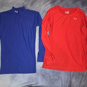 Under Armour Long Sleeve Tees in Blue and Red